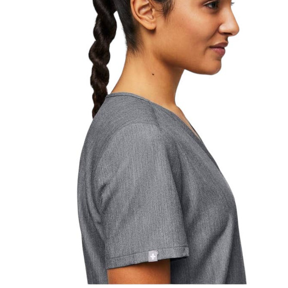 Figs Technical Collection Gray Scrub Top - Picture 2 of 8